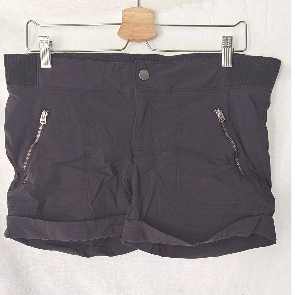 Athleta Trekkie Shorts Black Ripstop Hiking Outdoor Active Size 8